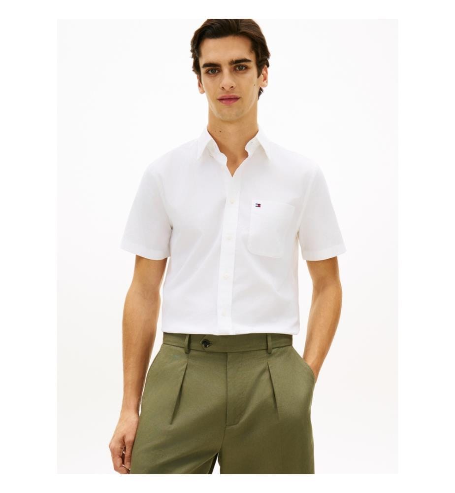 Chemise Oxford unie à manches courtes - YBR