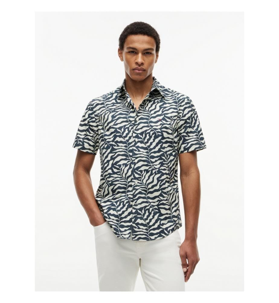 Chemise PAPERTOUCH Palm Manches Courtes - Noir