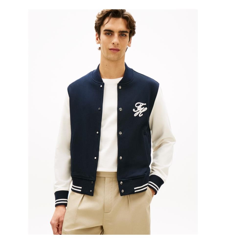 Veste bomber Script Colorblock - Bleu