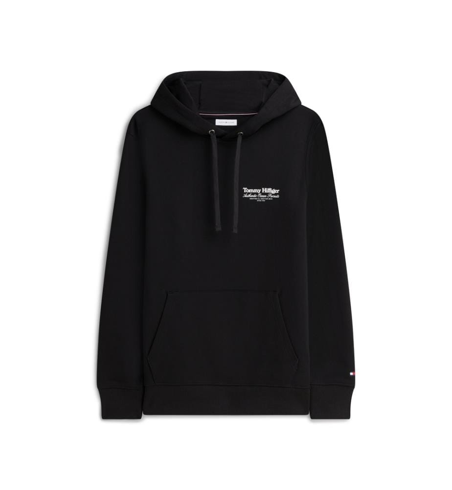 Sweat à capuche Graphique au dos en terry détendu - Noir