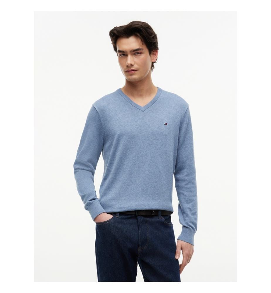Pull à Col en V - Blanc