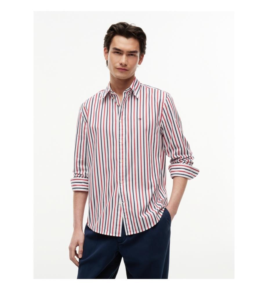 Chemise en Popeline - Bleu, Blanc et Rouge