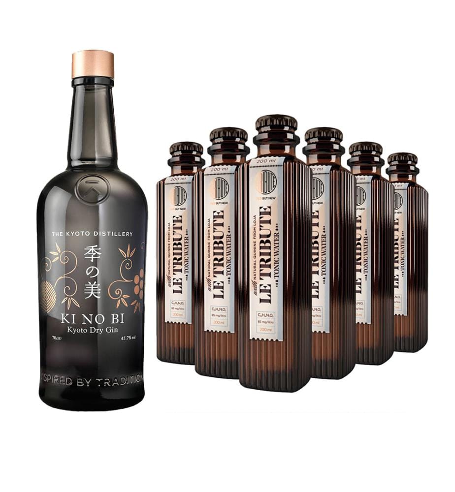 KI No Bi Artisan Gin & 6 Schweppes Premium Mixer Matcha - 1 x 70 cl + 6 x 20 cl