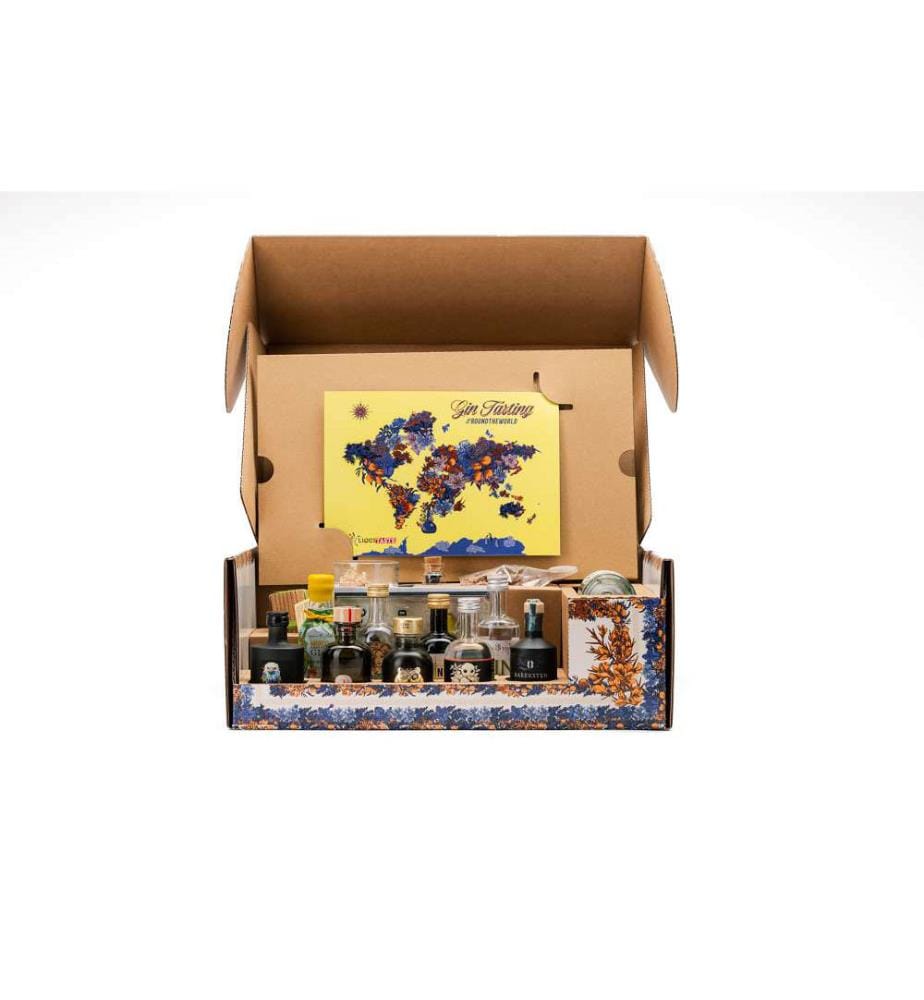 LiquiTaste Gin Tasting Box #Round The World - Lime (12 Tonics) - 1 x 55 cl + 12 x 20 cl