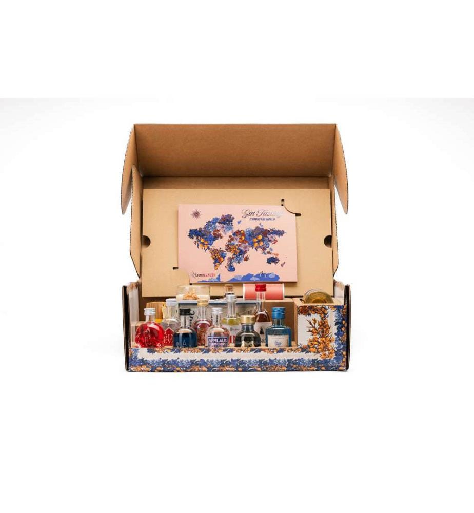 LiquiTaste Gin Tasting Box #Round The World - Pomelo (12 tonics) - 1 x 55 cl + 12 x 20 cl