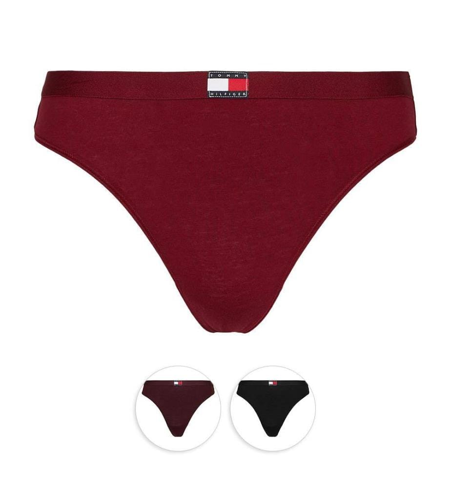 Lot de 3 strings Heritage à logo - Rouge & Bordeaux & Noir