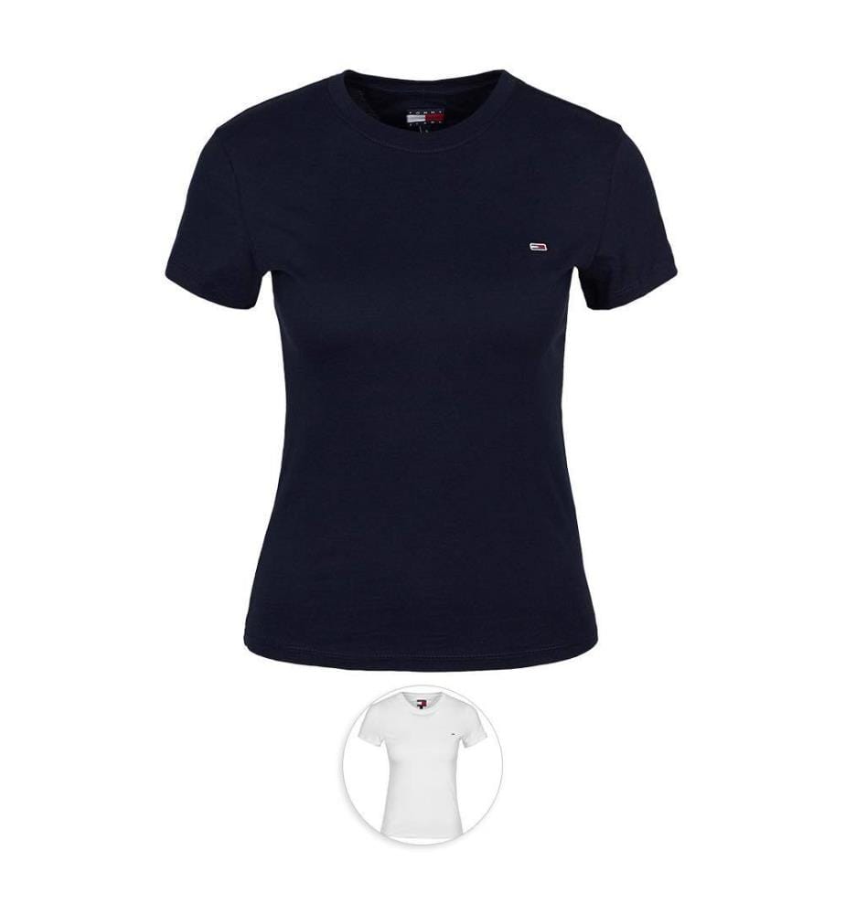 Lot de 2 T-Shirts Slim Fit - Marine et Blanc