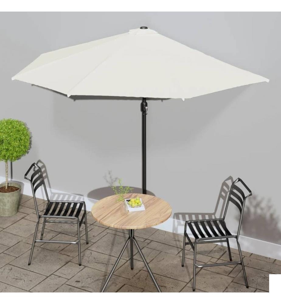 Parasol de balcon avec mât en aluminium Sable 300x155 cm Demi