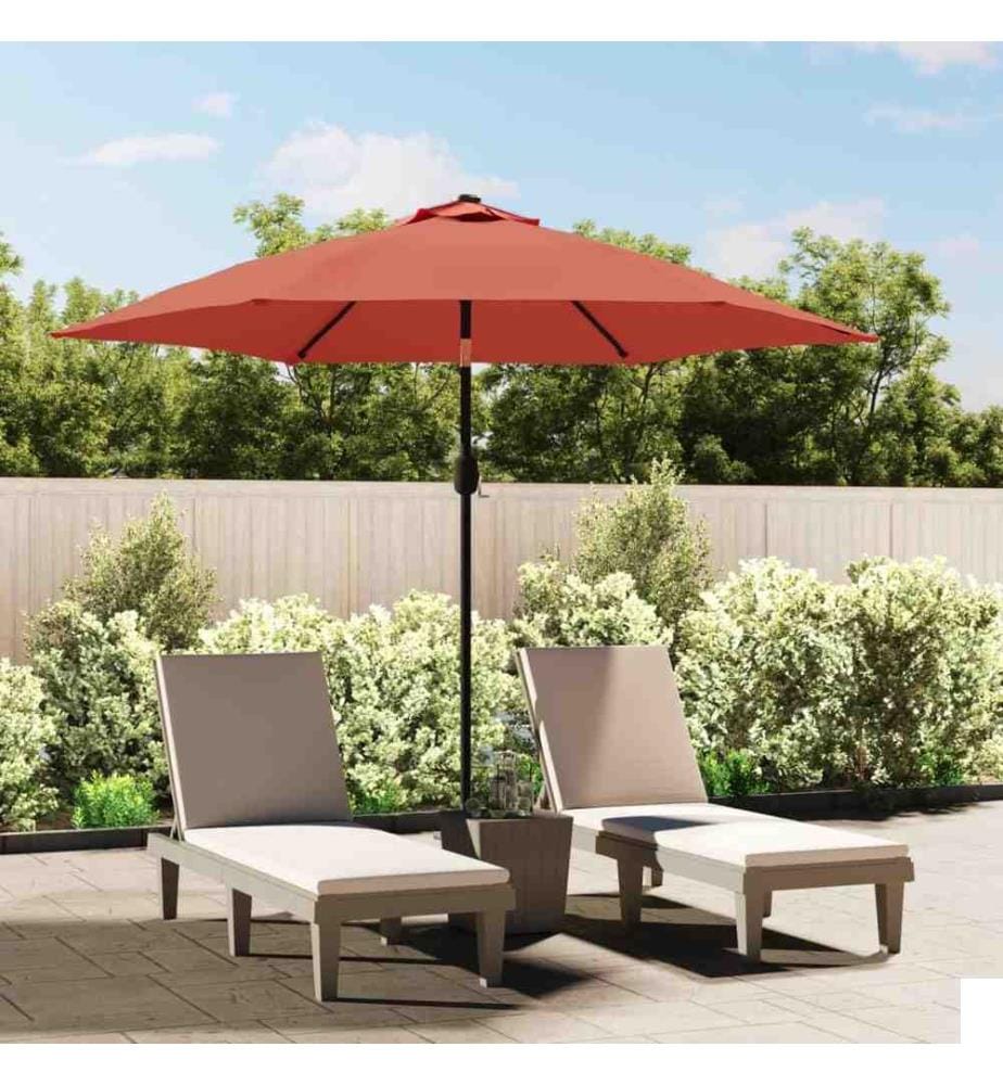 Parasol d'extérieur avec mât métallique Terre cuite 300 cm
