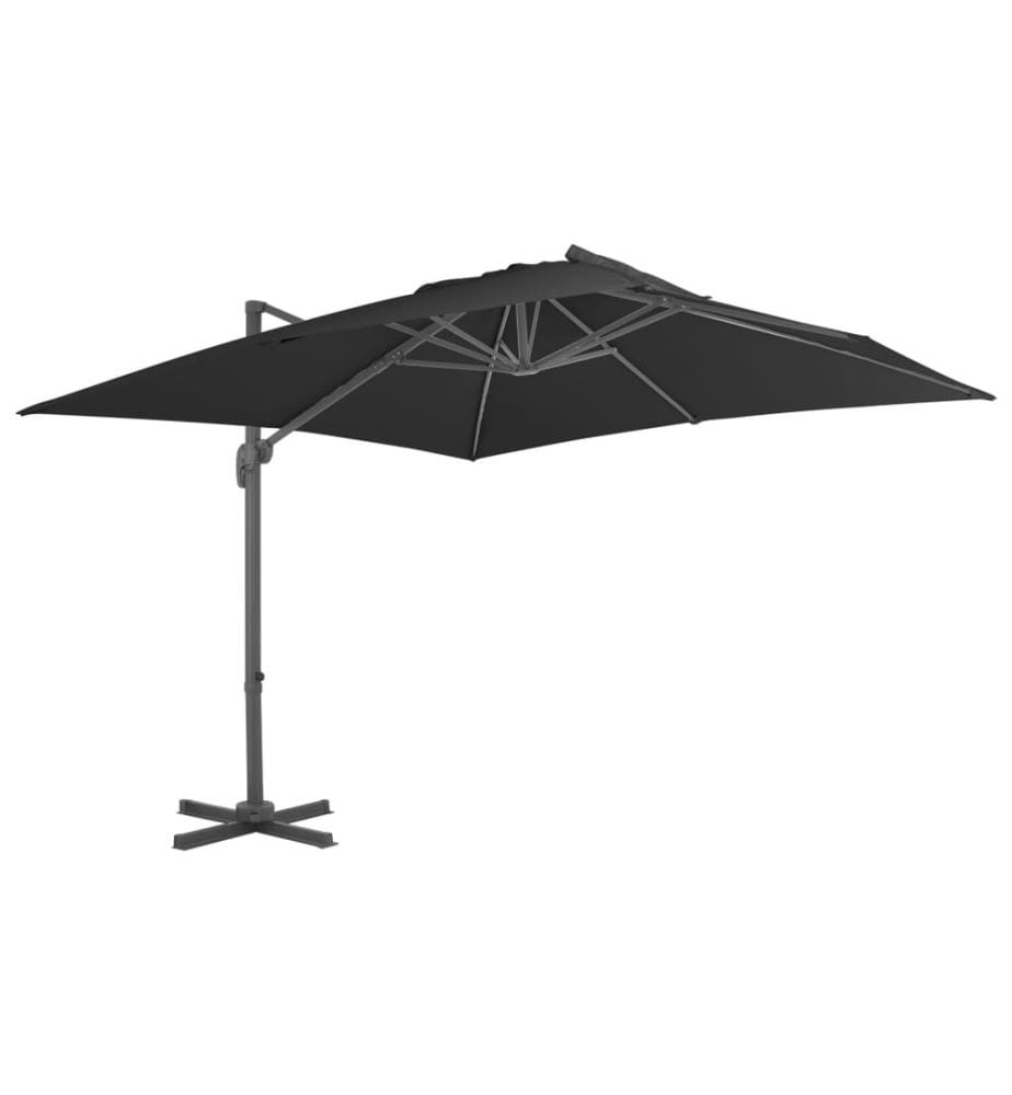 Parasol déporté avec mât en aluminium 300x300 cm anthracite