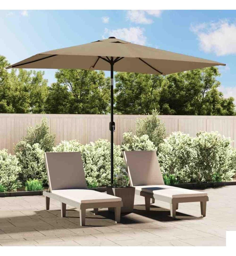 Parasol avec mât en métal 300 x 200 cm Taupe