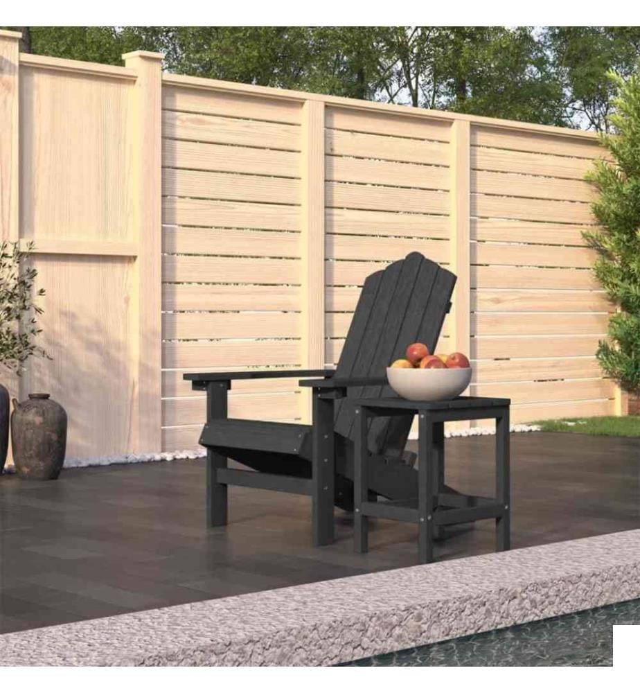 Chaise de jardin Adirondack avec table PEHD Anthracite