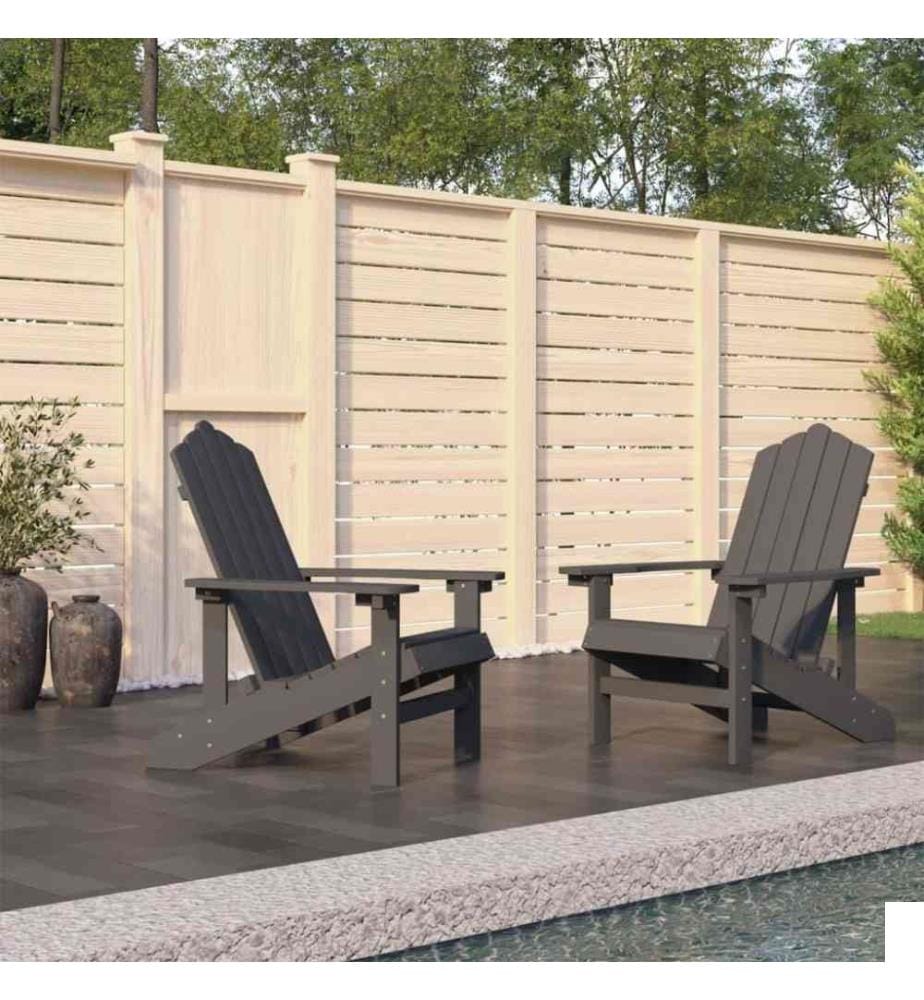 Chaises de jardin Adirondack 2 pcs PEHD Anthracite