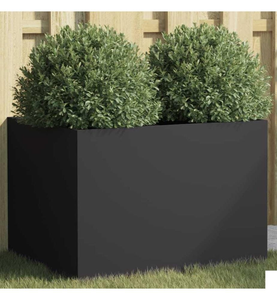 Jardinière noir 62x47x46 cm acier laminé à froid