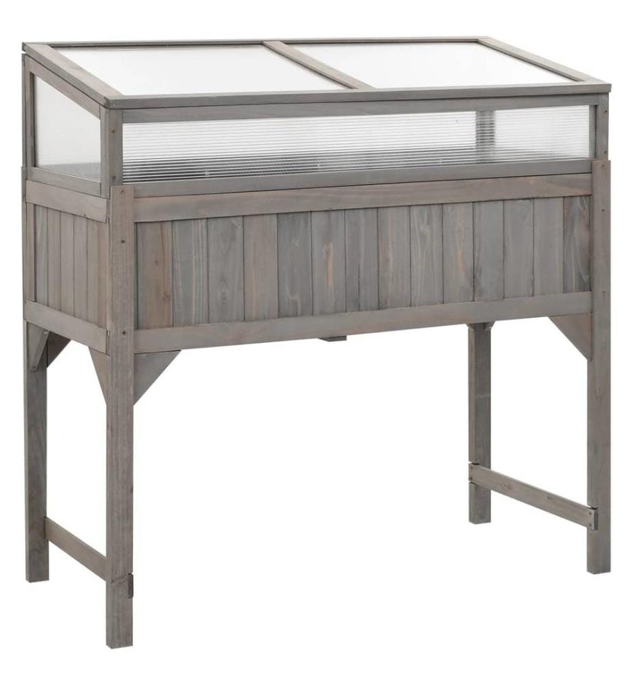 Lit surélevé avec serre 110x54x120 cm Bois de sapin massif