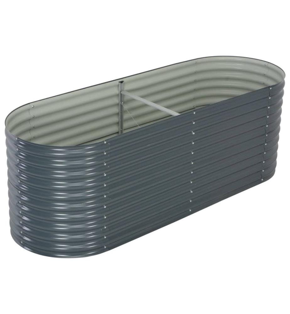 Lit surélevé de jardin 240x80x81 cm Acier galvanisé Gris