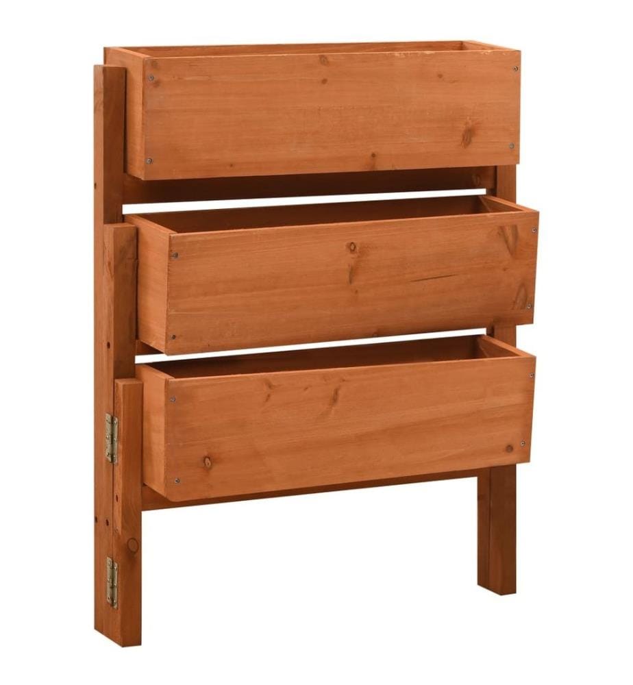 Jardinière pliable de jardin Orange 60x14x75 cm Bois de sapin