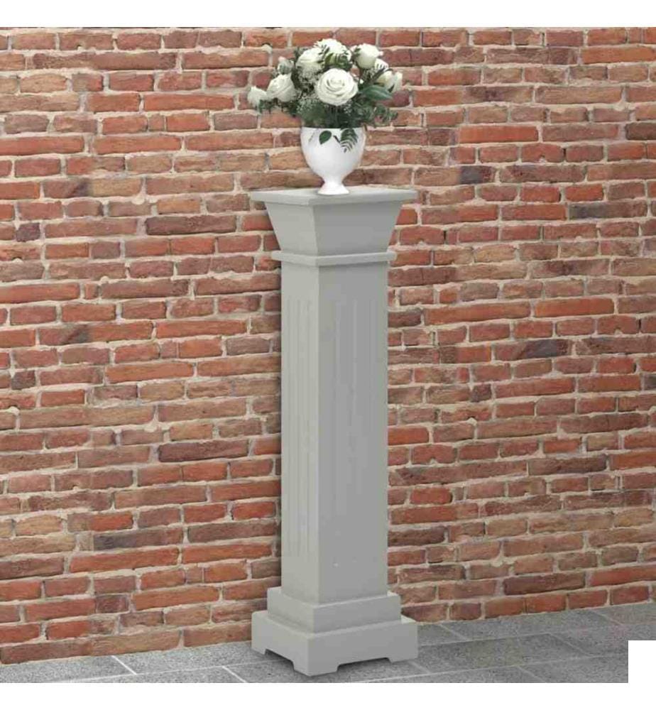 Support pilier classique carré pour plantes Gris 17x17x66cm MDF