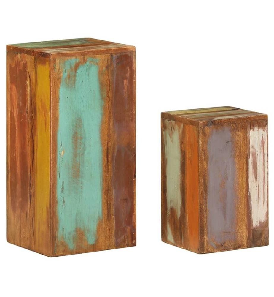 Supports pour plantes 2 pcs bois de récupération massif