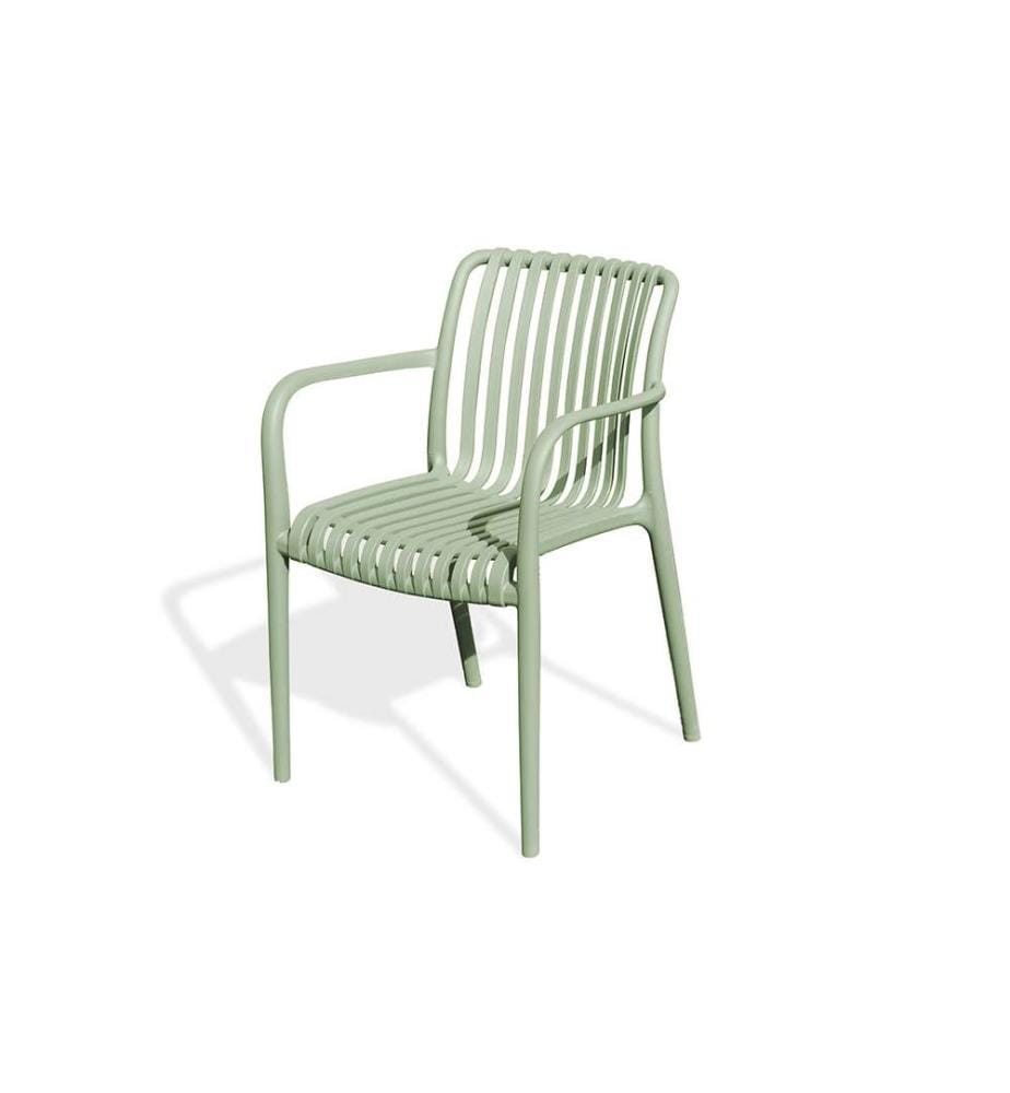 Fauteuil de Jardin Empilable Tiago En Polypropylène - Olive