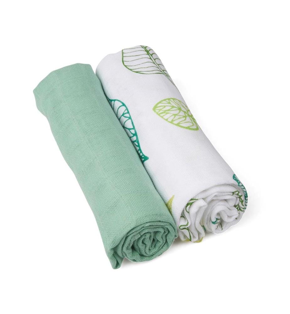 Langes en mousseline bio feuilles 2 pcs.
