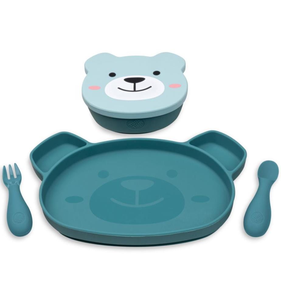 Set de vaisselle bébé pétrole