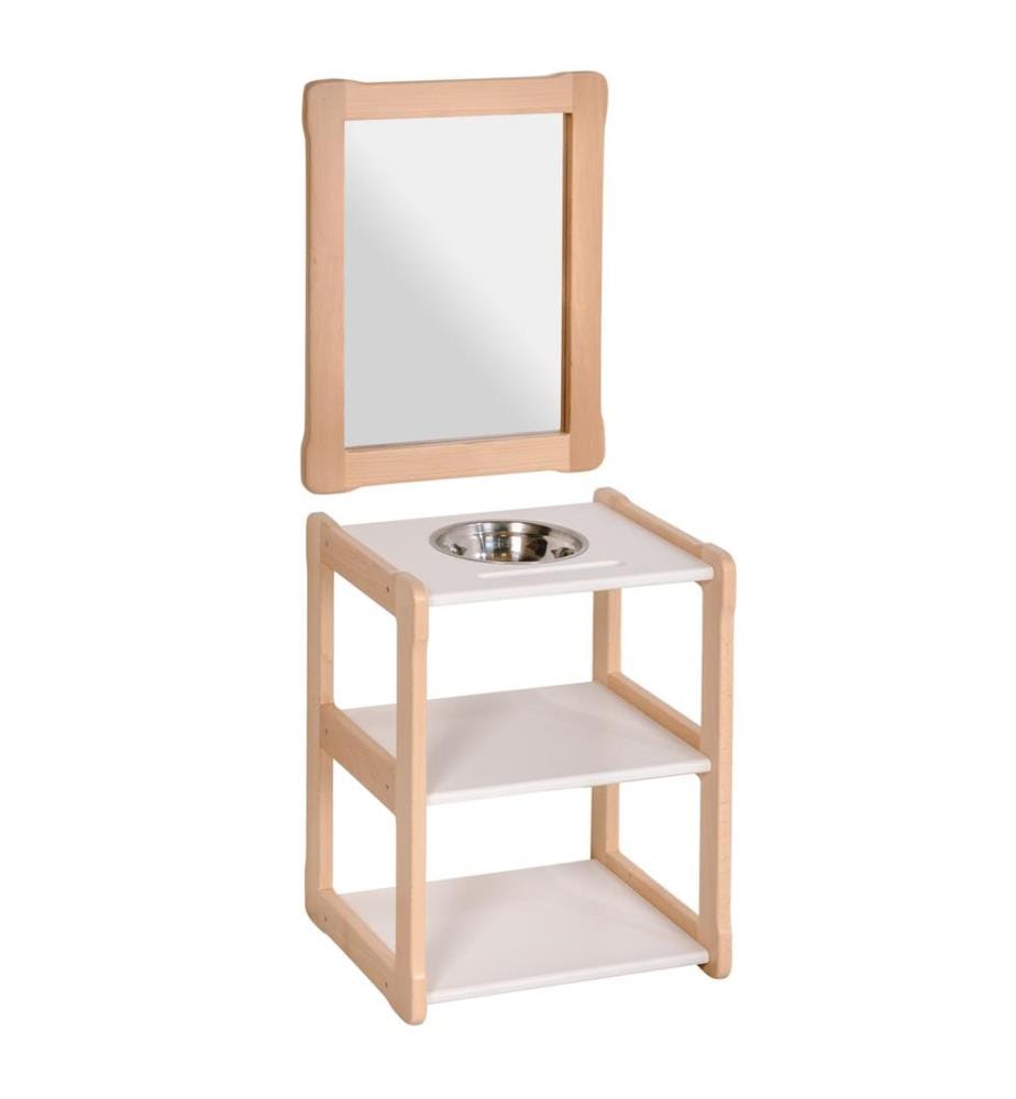 Lavabo avec miroir blanc