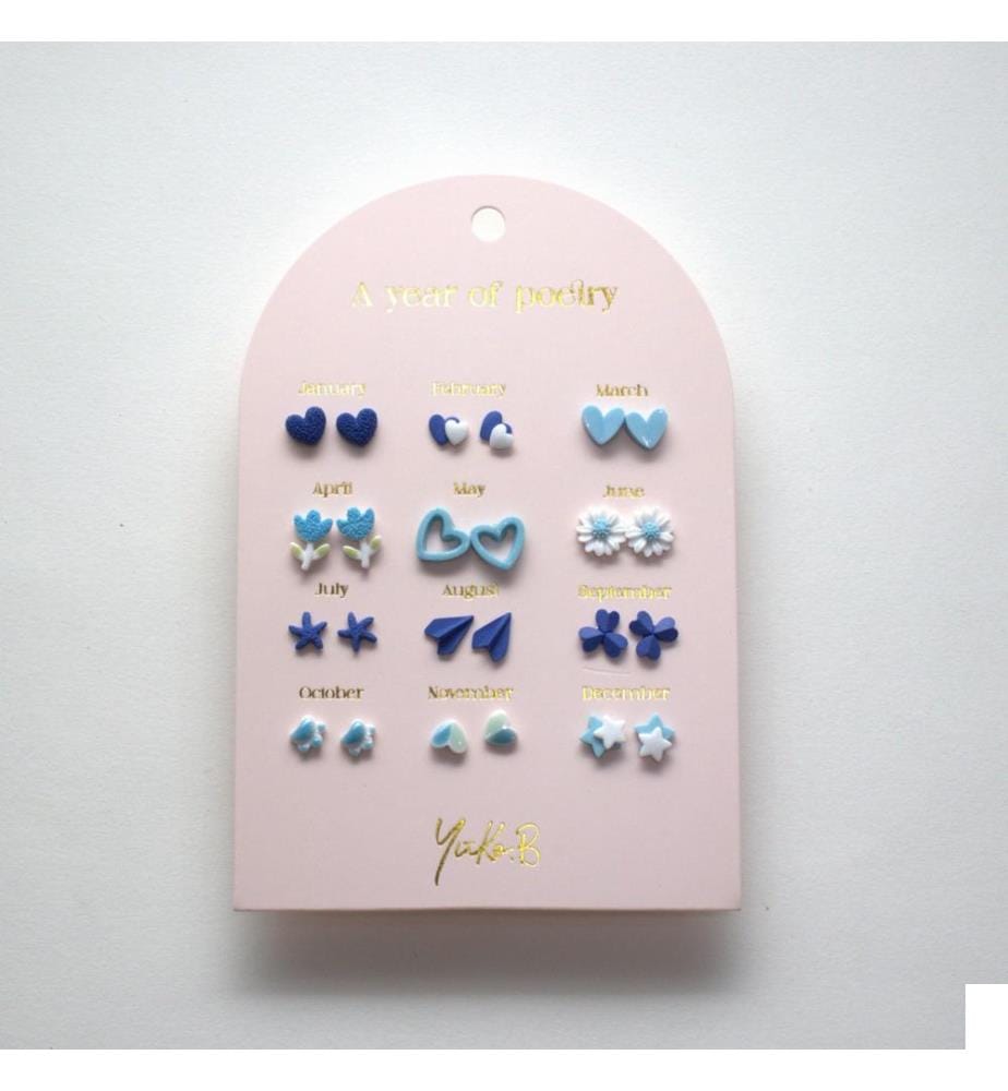 Boucles d’oreilles Un an de Poésie bleue