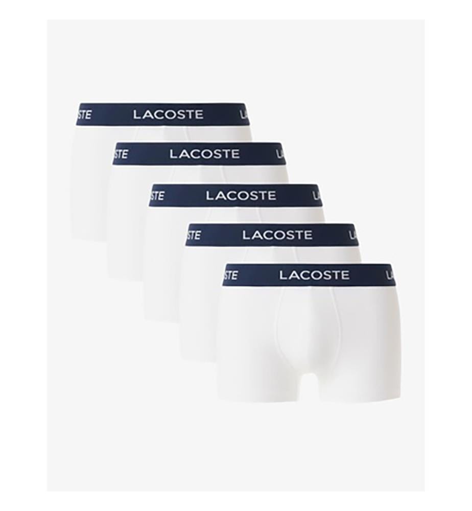 Lot de 5 boxers extensibles en coton - Blanc