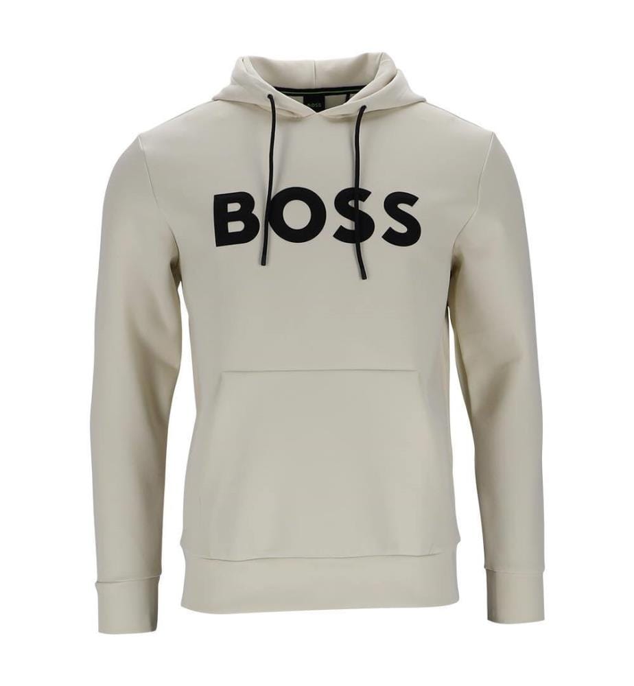 Sweat à capuche en coton mélangé avec logo moulé - Blanc