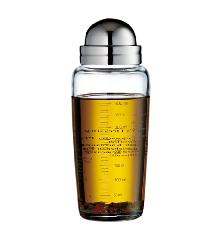 Shaker à vinaigrette, Argenté et transparent