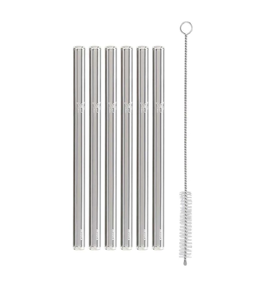Paille en verre Baric, brosse incluse, 15 cm, 6 pièces