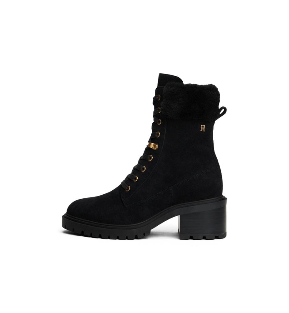 Bottines Shearling Lace Up - Noir