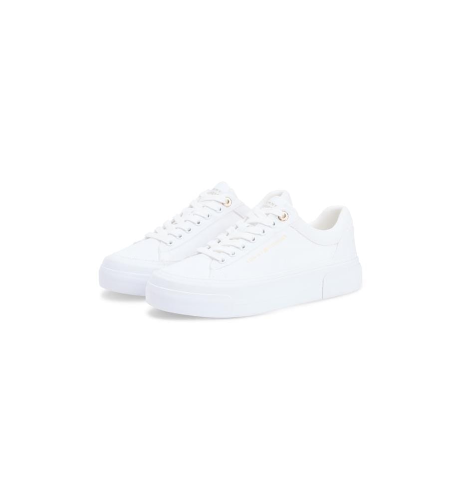 Baskets Compensées en Toile à logo Métallisé - Blanc