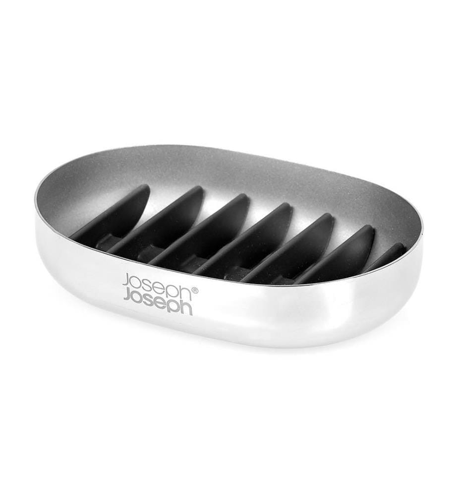 Porte-Savon Avec Égouttoir Inox EasyStore Luxe - Gris