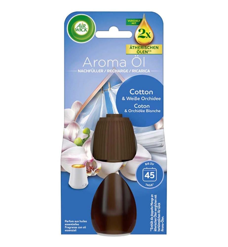 Lot de 4 Recharges d'huiles essentielles pour diffuseur Cotton & Orchidée blanche - 20 ml