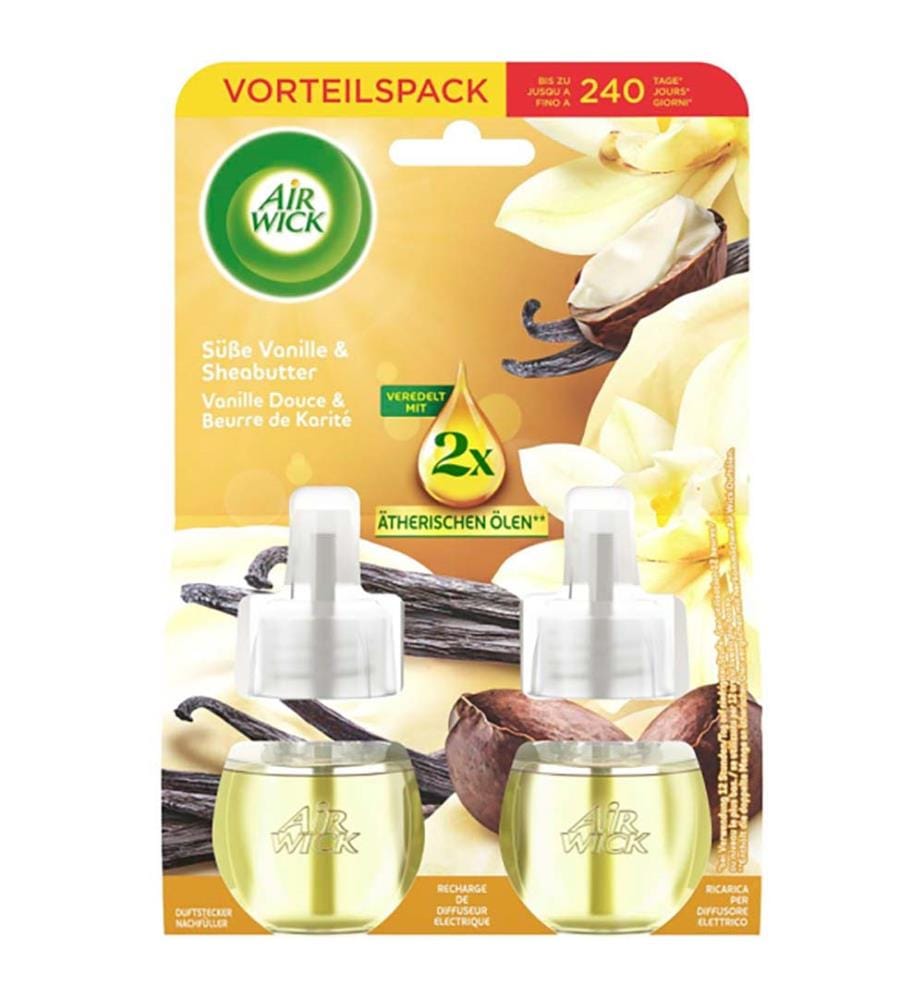 Lot de 5 Recharges parfumées DUO vanille douce & beurre de karité - 2 x 19 ml