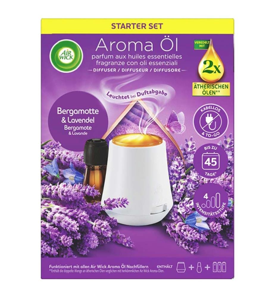 Set de 4 Diffuseurs d'huiles essentielles Bergamote & Lavande
