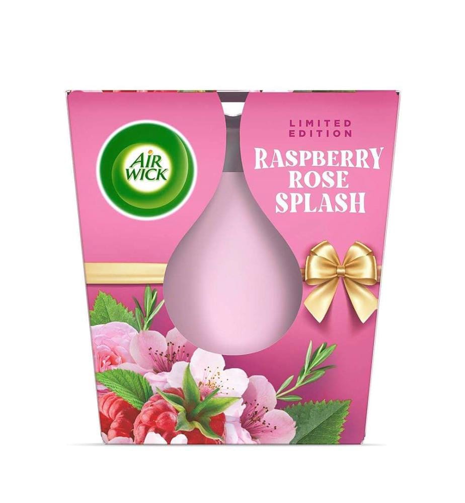 Pack de 3 bougies parfumées Raspberry Rose Splash Duo 2x105g