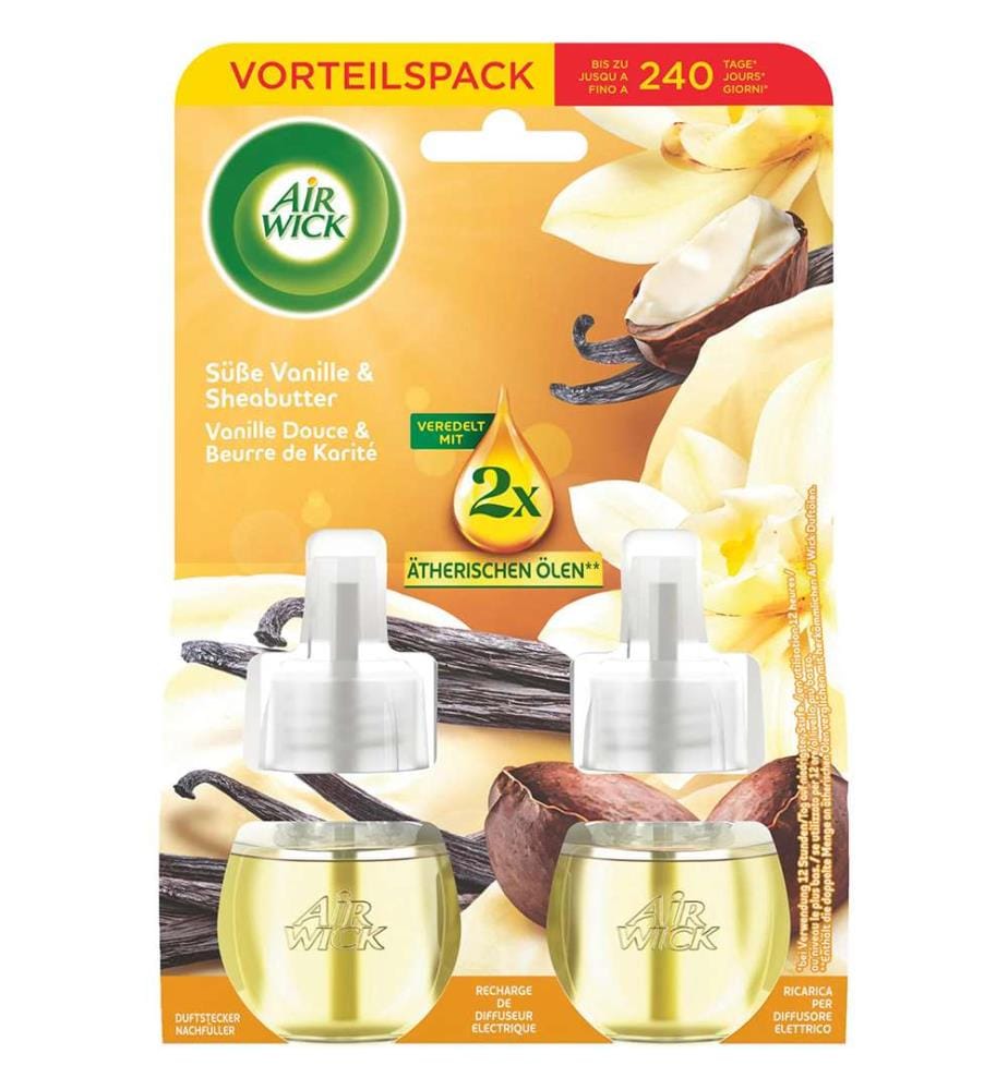 Pack de 2 recharges de parfum Duo Vanille douce & Beurre de karité 2x19ml