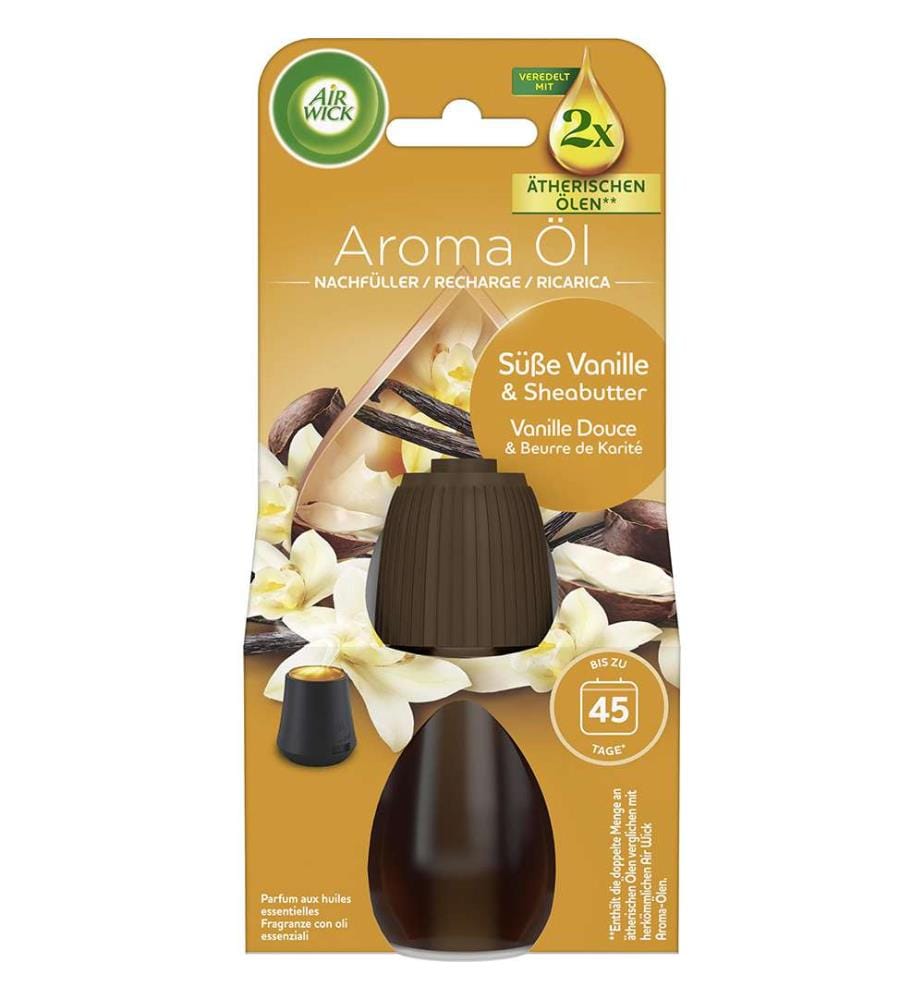 Pack de 2 recharges d'huiles essentielles pour diffuseur Vanille douce & Beurre de karité 20ml