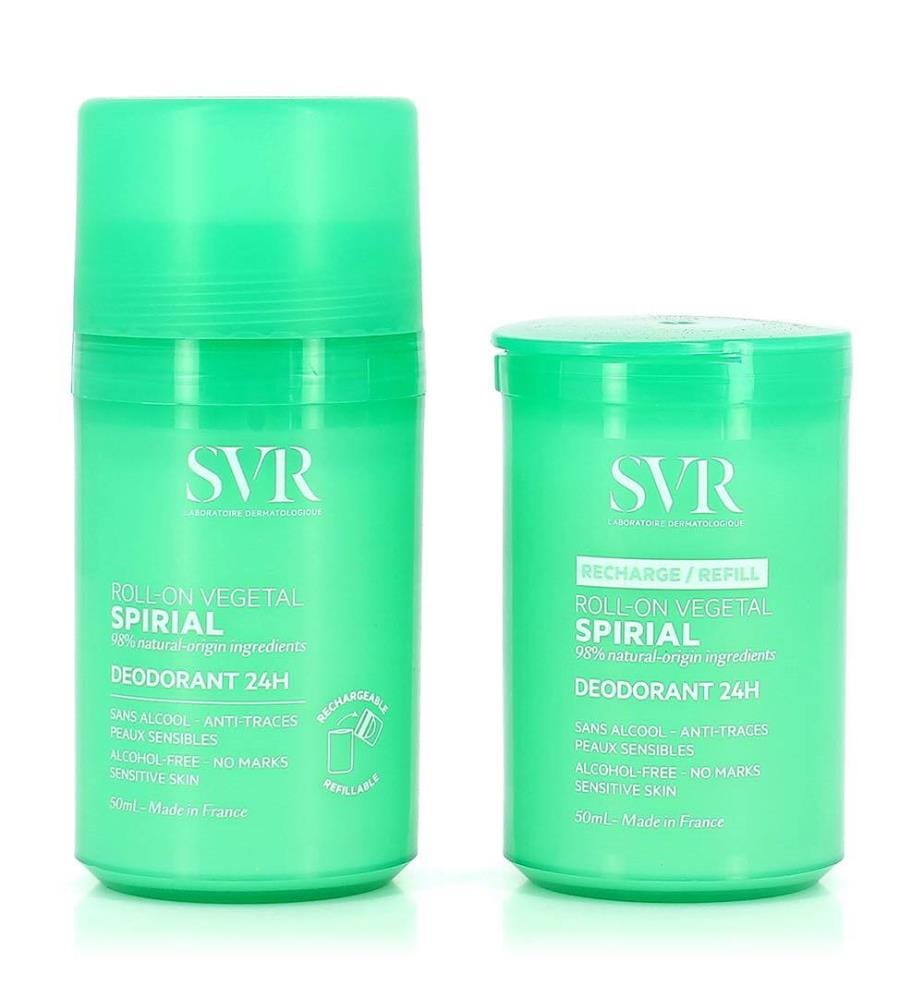 Spirial Déodorant 24h Roll-On Végétal + Recharge - 2 x 50ml