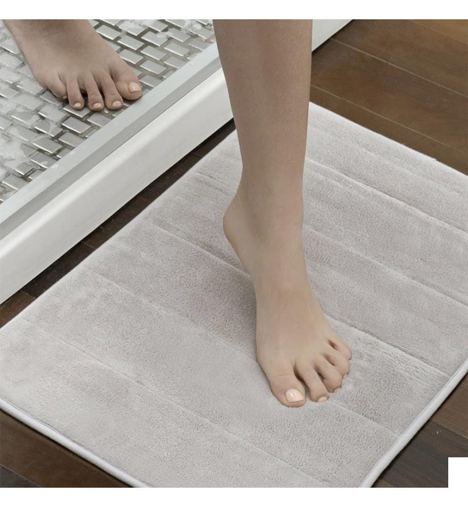 Tapis de Bain en Mousse à Mémoire de Forme - Blanc