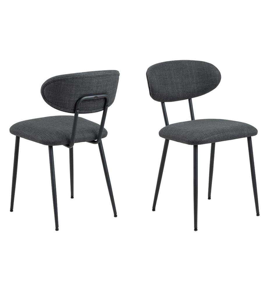 Lot de 2 Chaises de Salle à Manger Denise 78,5 x 43,5 x 53 cm - Gris