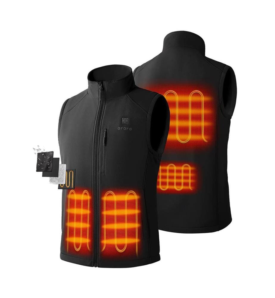 Gilet en Softshell Chauffant avec chauffage du bas du dos - Noir