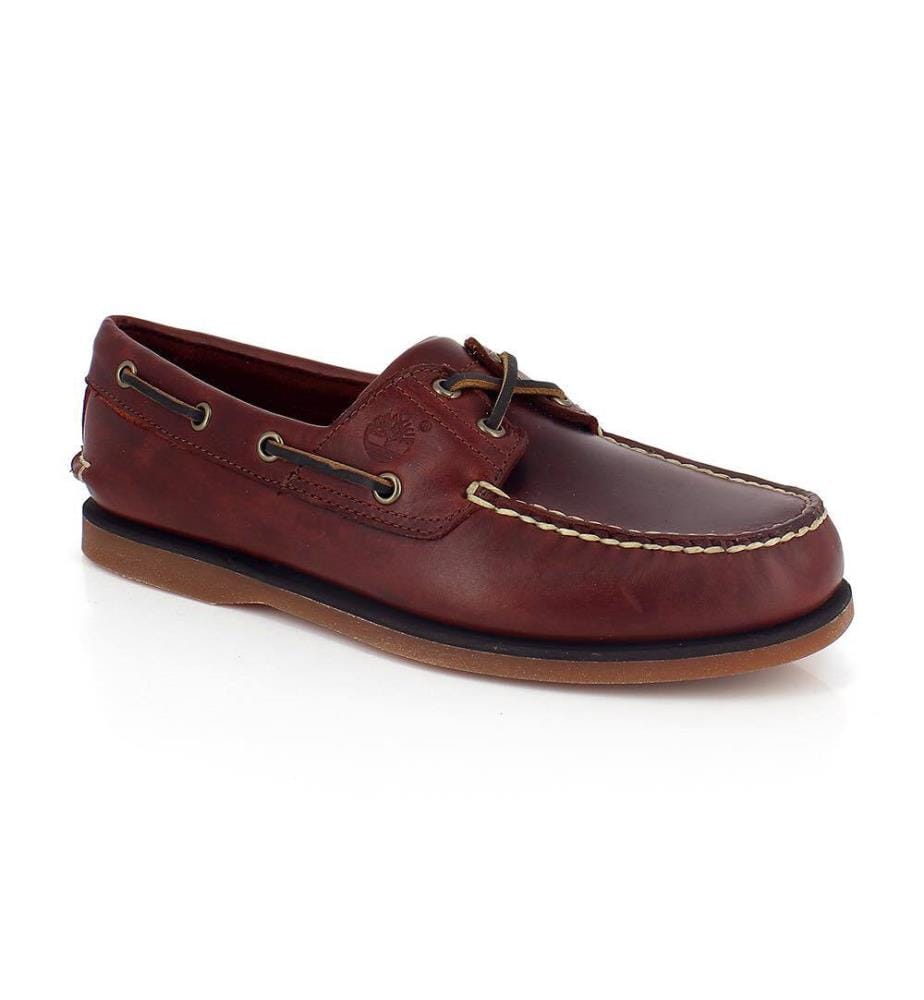Chaussures bateau classique à illets - Marron