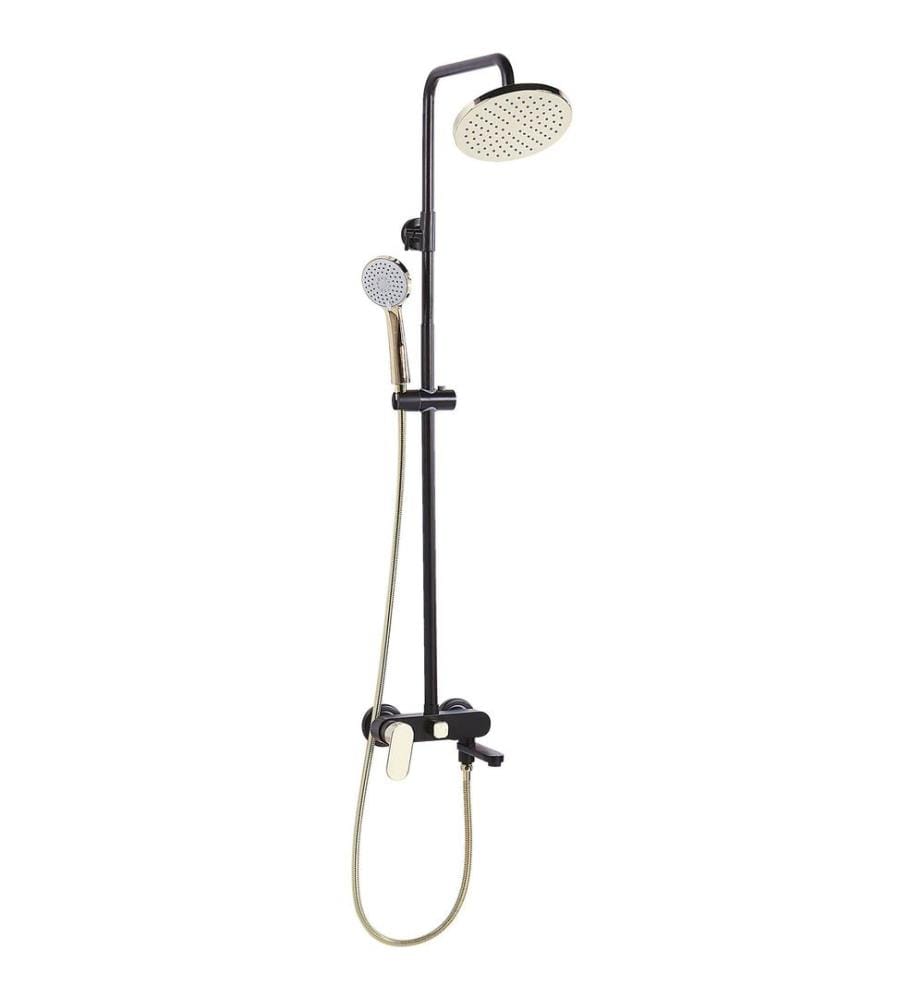 Ensemble de douche avec mitigeur et douche de pluie GURARA Noir/doré