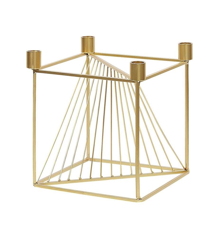 Bougeoir MINDORO Métal 23 cm Doré