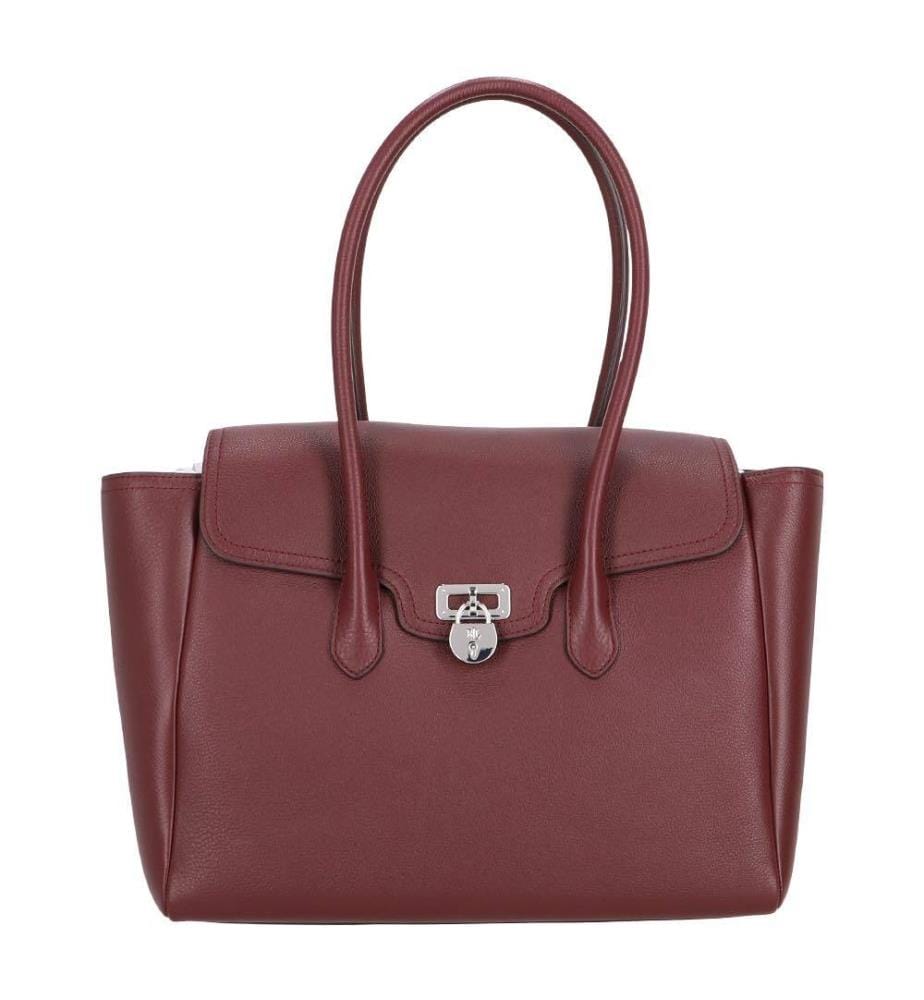 Grande sacoche Tanner en cuir grainé - Dark & Garnet