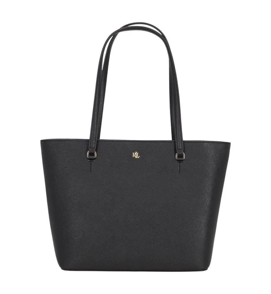 Cabas Karly moyen cuir motif hachuré - Noir